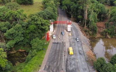 Obras em local de alagamentos exigem atenção do motorista entre Ibicaré e Luzerna