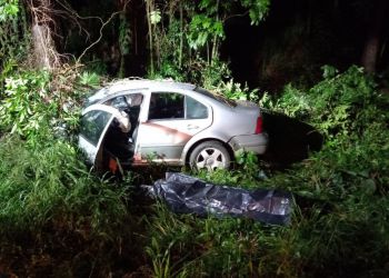  Homem morre após veículo sair da pista e colidir em árvore na BR-282