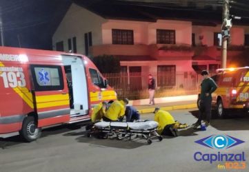 Colisão entre carro e moto fere motociclista