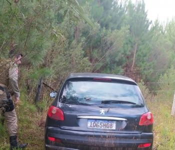 Polícia encontra veículo escondido em área de reflorestamento no interior