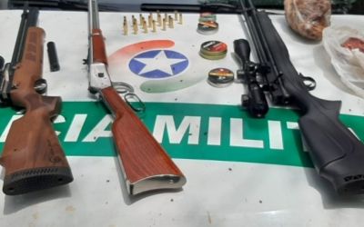 PM Ambiental apreende armas, material de pesca e caça ilegal