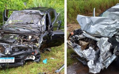  Motorista morre em grave acidente entre carro e caminhonete na BR-282